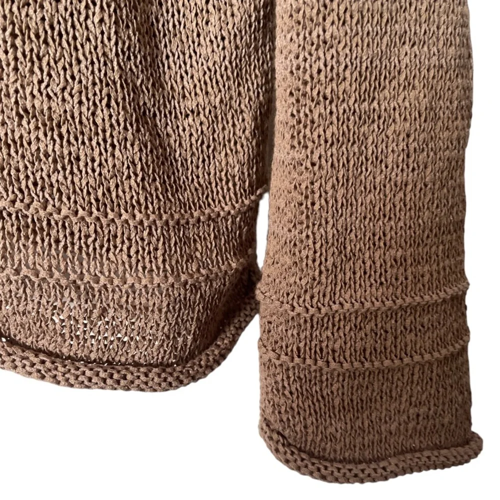Lord and Taylor Tan Crewneck Knit Cotten Blend Sweater in Sahara Tan XL‎